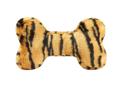 Fluff & Tuff Small Tiger Bone Plush Dog Toy