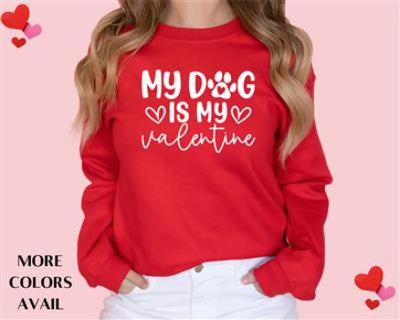 The Paisley Red with White Vinyl My Dog is My Valentine Sweatshirt