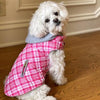 Weekender Dog Sweatshirt Hoodie - Pink & White Plaid