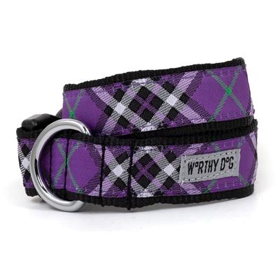 Bias Plaid Purple Collar & Leash Collection