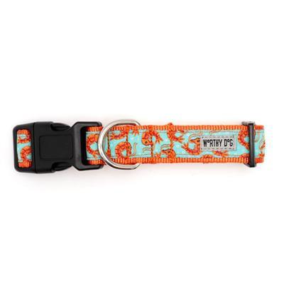 Dog collar with colorful pattern on a white background