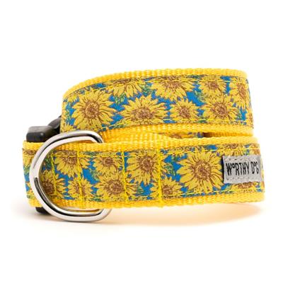 Blue Sunflowers Collar & Leash Collection