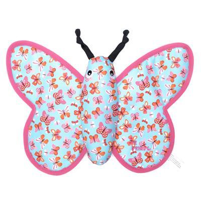 Butterfly-shaped toy with a floral pattern on a white background