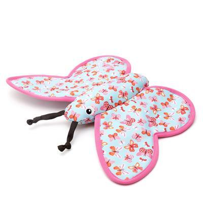 Butterfly-shaped toy with floral pattern on a white background