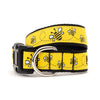 Yellow with bumble bees dog collar