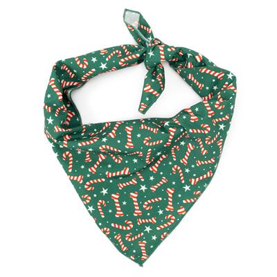 Green bandana with candy cane pattern on a white background