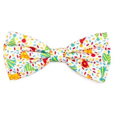 Colorful bow tie with a pattern on a white background