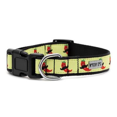 Dog collar with a colorful design on a white background