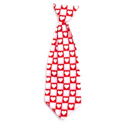 The Worthy Dog Red White & Pink Hearts Dog Necktie