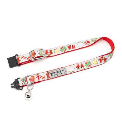 Dog collar with festive design on a white background
