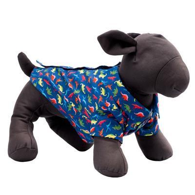 Dog toy with a dinosaur pattern on a white background