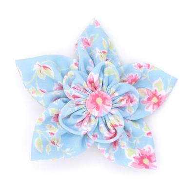 Floral fabric flower on a white background