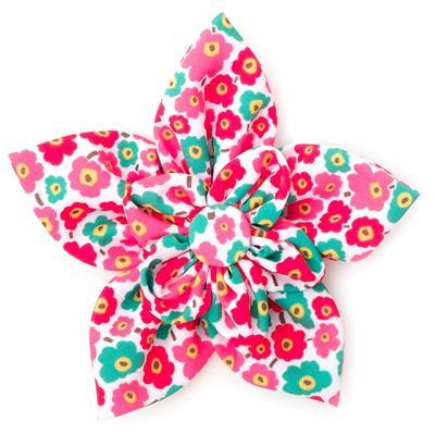 Floral patterned collar flower bow on a white background
