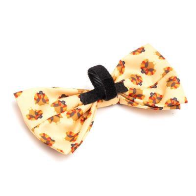 Turkey patterned bow tie on a white background