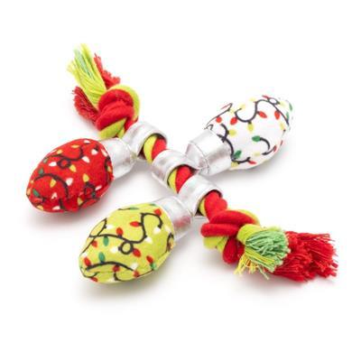Colorful cat toy with tassels on a white background