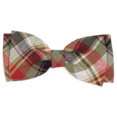 Plaid bow tie on a white background