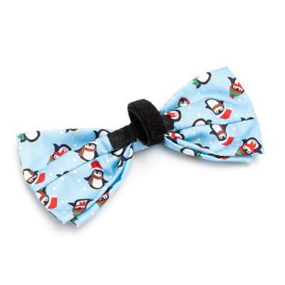 Bow tie with penguin pattern on a white background