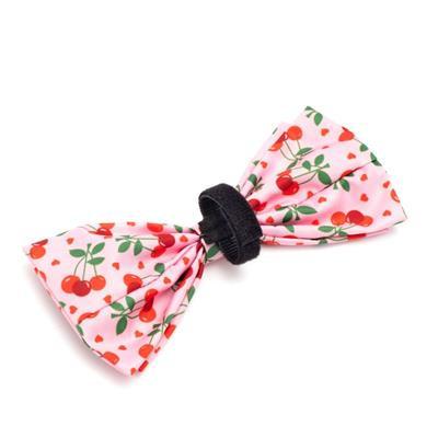 Bow tie with cherry pattern on a white background