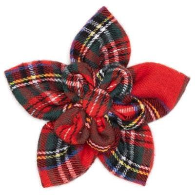 Plaid flower accessory on a white background