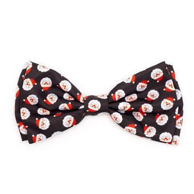 Bow tie with Santa Claus pattern on a white background