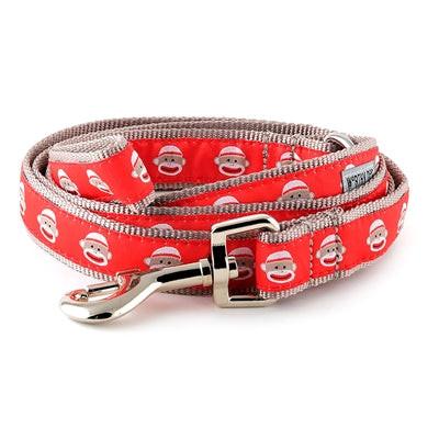 Dog leash with a monkey pattern on a white background