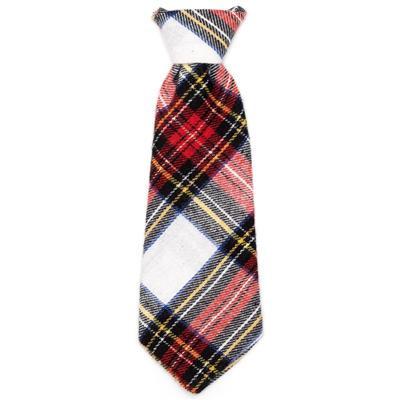 Plaid patterned dog coat on a white background