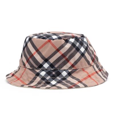 Plaid bucket hat on a white background