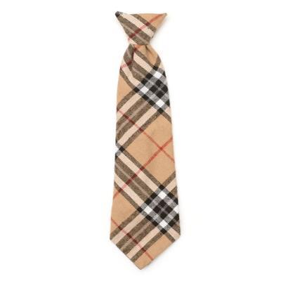 Plaid patterned tie on a white background