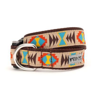 Dog collar with tribal pattern on a beige background