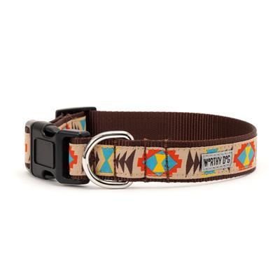 Dog collar with patterned design on a white background