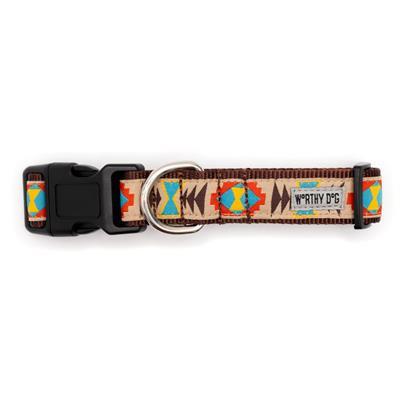 Dog collar with colorful pattern on a white background