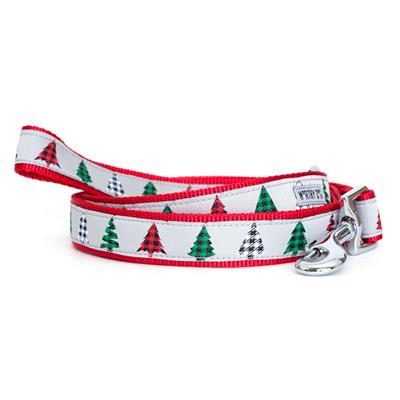 Dog leash with Christmas tree pattern on a white background