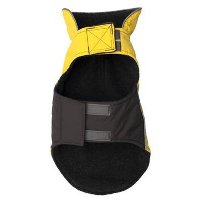 Black and yellow dog jacket on a white background