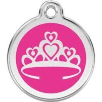Red Dingo Hot Pink Crown Pet ID Tag.