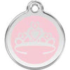 Red Dingo Light Pink Crown Pet ID Tag.