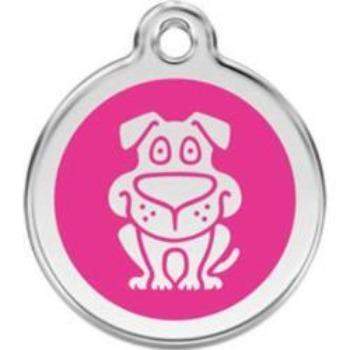 Red Dingo Hot Pink Dog Pet ID Tag.