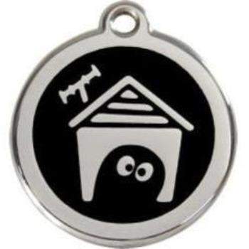 Red Dingo Light Pink Dog House Pet ID Tag.