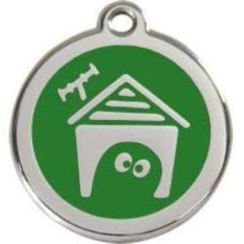 Red Dingo Green Dog House Pet ID Tag.