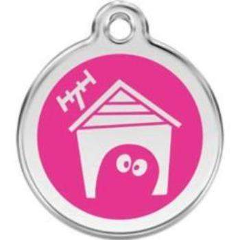 Red Dingo Hot Pink Dog House Pet ID Tag.