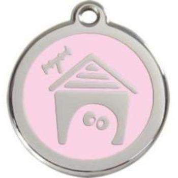 Red Dingo Light Pink Dog House Pet ID Tag.