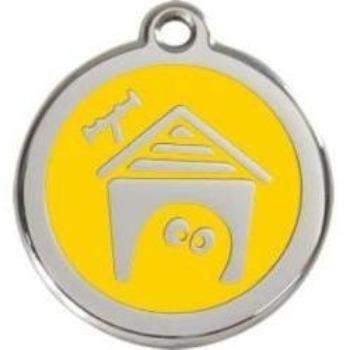 Red Dingo Yellow Dog House Pet ID Tag.