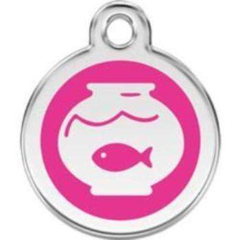 Red Dingo Hot Pink Fish Bowl Pet ID Tag.