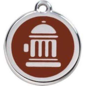 Red Dingo Brown Fire Hydrant Pet ID Tag.