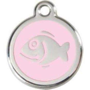 Red Dingo Light Pink Fish Pet ID Tag.