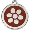 Red Dingo Brown Flower Pet ID Tag.