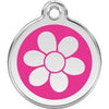 Red Dingo Hot Pink Flower Pet ID Tag.