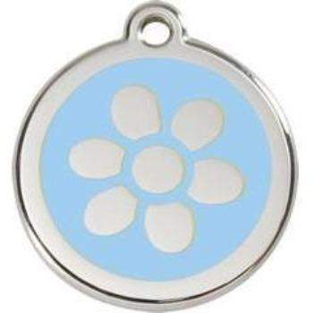 Red Dingo Light Blue Flower Pet ID Tag.