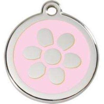 Red Dingo Light Pink Flower Pet ID Tag.