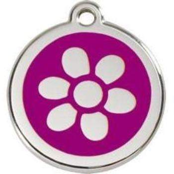 Red Dingo Purple Flower Pet ID Tag.