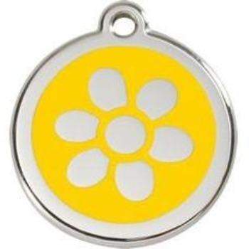 Red Dingo Yellow Flower Pet ID Tag.